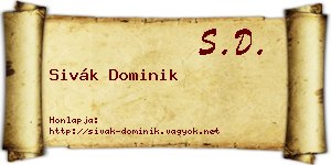 Sivák Dominik névjegykártya